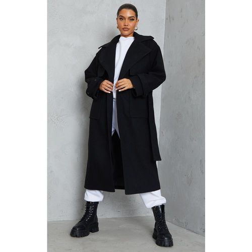 Manteau long deluxe à parties contrastantes et ceinture - PrettyLittleThing - Modalova