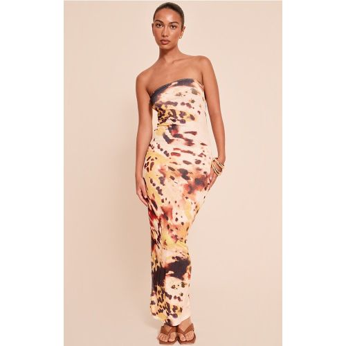 Robe bustier longue texturée imprimé abstrait - PrettyLittleThing - Modalova