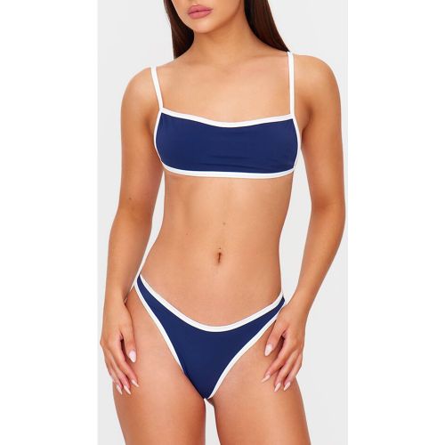 Micro bas de maillot de bain échancré à parties contrastantes - PrettyLittleThing - Modalova