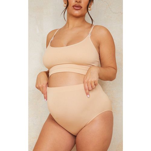 Maternité Culotte de grossesse beige détail sans coutures à bande de support - PrettyLittleThing - Modalova