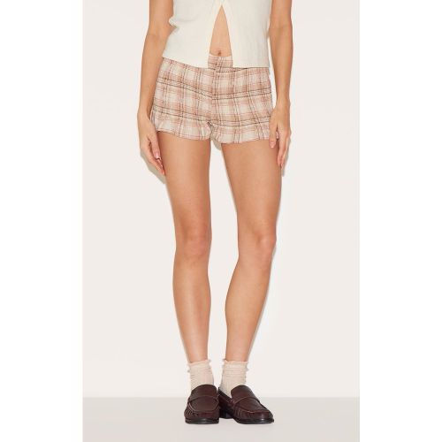 Mini short froncé à carreaux et ourlet volanté - PrettyLittleThing - Modalova