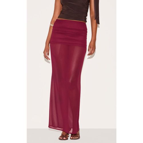 Jupe longue en mousseline de soie à détail replié - PrettyLittleThing - Modalova