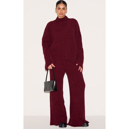 Plus Pantalon large en maille tricot bouclée côtelée - PrettyLittleThing - Modalova