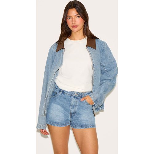 Mini short en jean bleu clair vintage à taille haute - PrettyLittleThing - Modalova