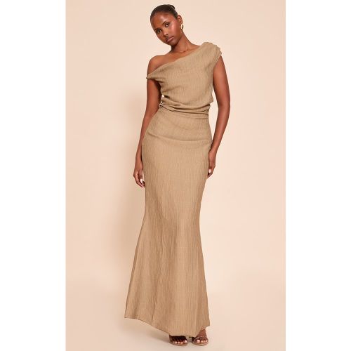 Robe longue texturée à épaule unique | Taille 38 - PrettyLittleThing - Modalova