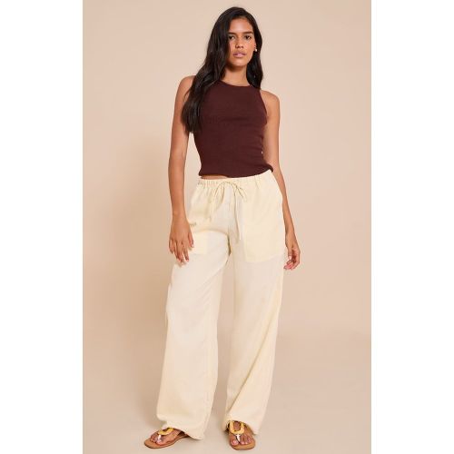 Pantalon décontracté tissé à cordons ajustables et taille basse - PrettyLittleThing - Modalova