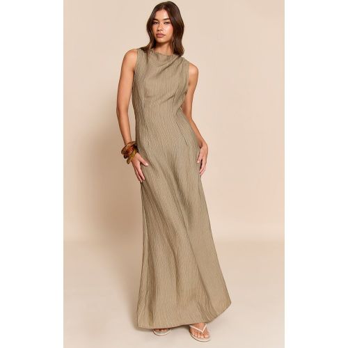 Robe longue texturée à col bateau | Taille 38 - PrettyLittleThing - Modalova