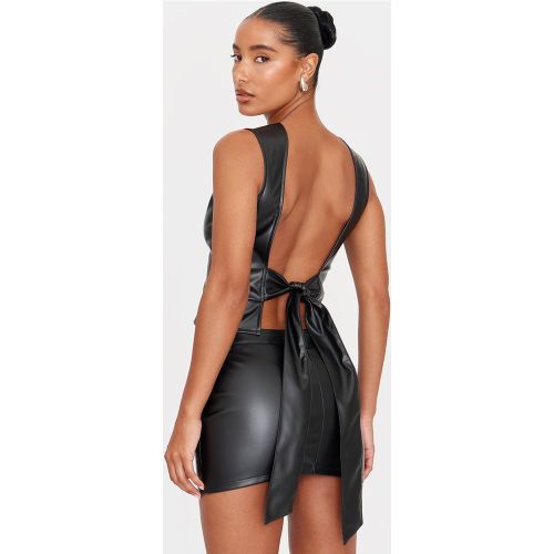 Top long en PU à dos ouvert - PrettyLittleThing - Modalova