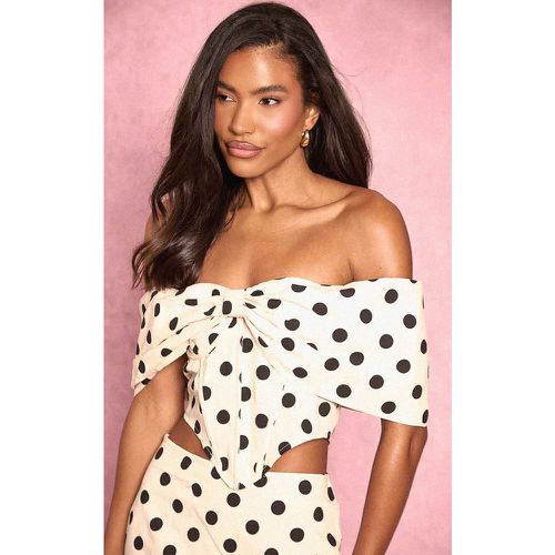 Top corset à pois et nœud - PrettyLittleThing - Modalova