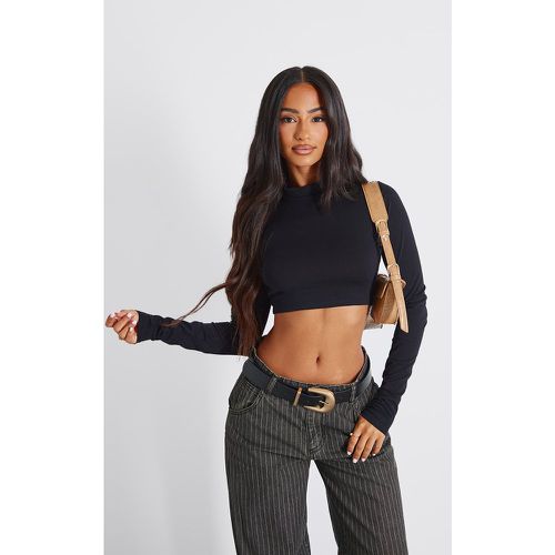 Crop top à col montant et manches longues - PrettyLittleThing - Modalova