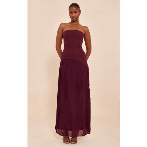 Robe bustier longue tissée à ourlet plissé - PrettyLittleThing - Modalova