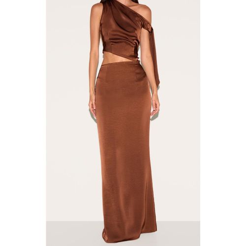 Jupe longue satinée à taille mi-haute - PrettyLittleThing - Modalova