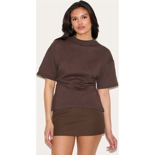 T-shirt à détails froncés sur les côtés - PrettyLittleThing - Modalova