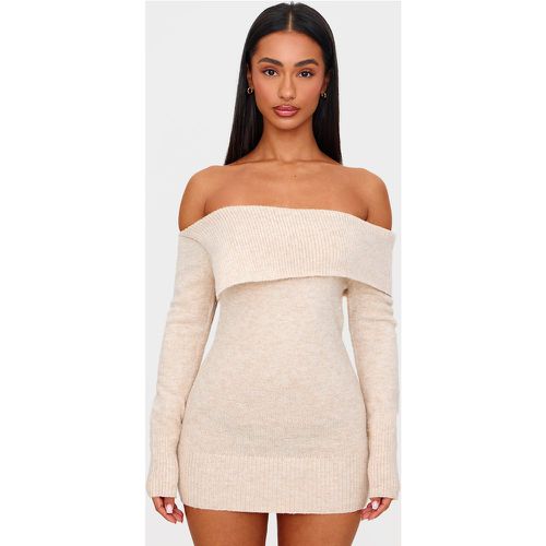 Petite Robe asymétrique en maille tricot repliée - PrettyLittleThing - Modalova