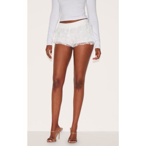 Short culotte bouffant en dentelle à volants - PrettyLittleThing - Modalova