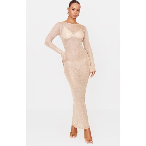 Robe longue en maille tricot à sequins et manches longues - PrettyLittleThing - Modalova