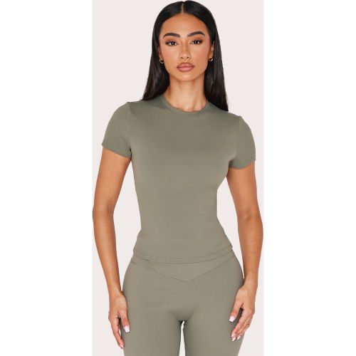 Petite Top de sport long en Sculpt à manches courtes - PrettyLittleThing - Modalova