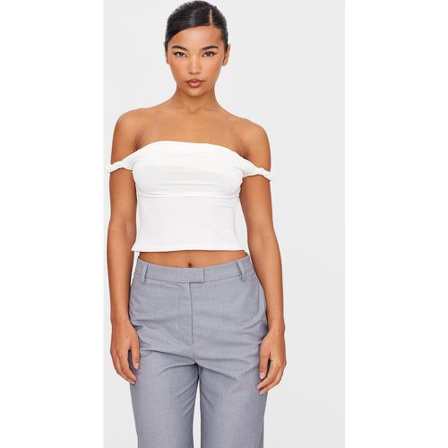 Crop top moulant à col bardot torsadé - PrettyLittleThing - Modalova