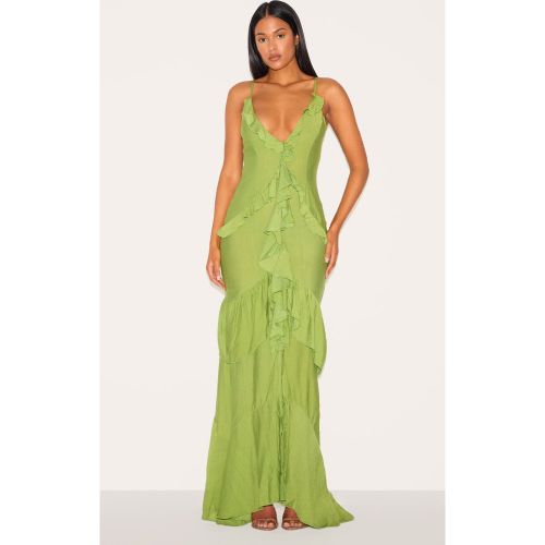 Tall Robe longue texturée à volants - PrettyLittleThing - Modalova