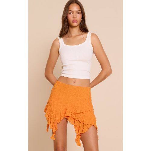 Mini-jupe en jersey texturé transparent à ourlet mouchoir | Taille 38 - PrettyLittleThing - Modalova