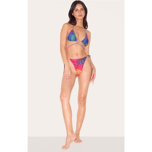 Bas de maillot de bain imprimé abstrait à détail bijoux - PrettyLittleThing - Modalova