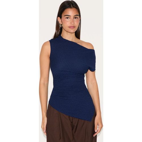 Top long asymétrique texturé froncé - PrettyLittleThing - Modalova