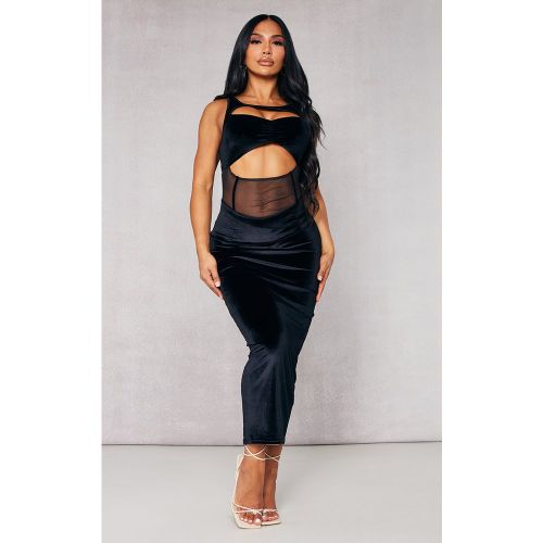 Shape Robe mi-longue froncée en velours à corset bustier - PrettyLittleThing - Modalova