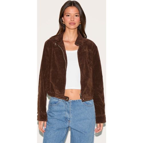 Veste en suédine brossée à coutures surjetées - PrettyLittleThing - Modalova
