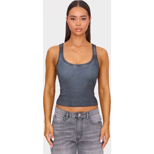 Débardeur côtelé deluxe gris anthracite - PrettyLittleThing - Modalova