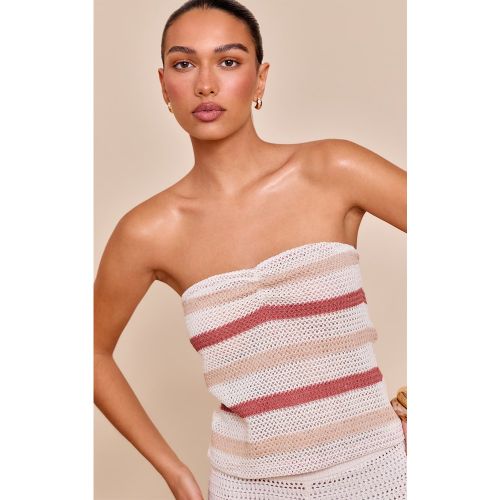 Haut Bandeau Court Multi Texturé à Rayures à Bretelles - PrettyLittleThing - Modalova