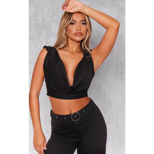 Top tissé style tailleur à col bénitier et détail anneau - PrettyLittleThing - Modalova