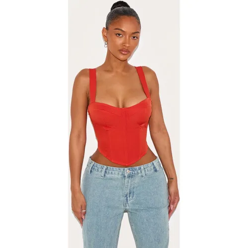 Shape Crop top style corset en maille tissée - PrettyLittleThing - Modalova