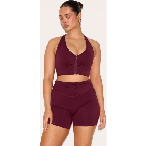 Shape Brassière de sport froncée à zip devant et bonnets - PrettyLittleThing - Modalova
