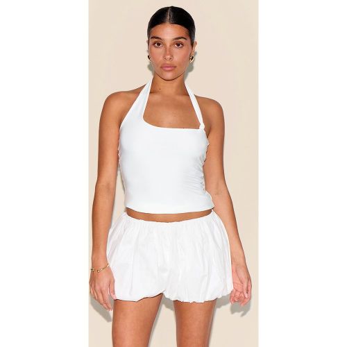 Haut court moulant à col licou et détail noué, taille petite - PrettyLittleThing - Modalova