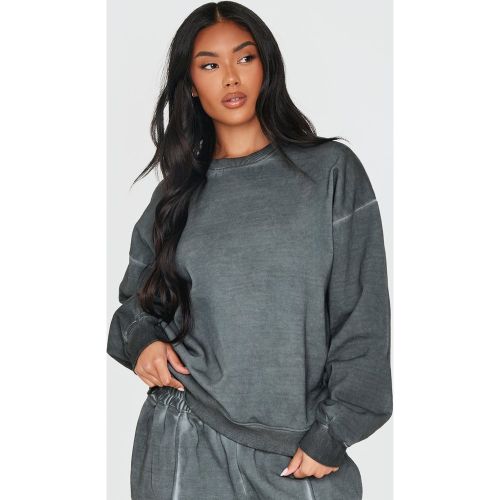 Sweat oversize deluxe délavé gris anthracite - PrettyLittleThing - Modalova
