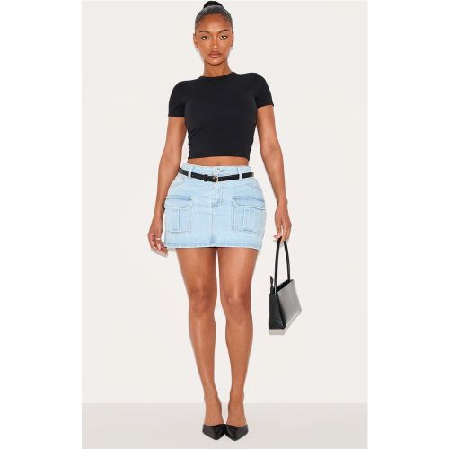 Shape Micro jupe taille basse en jean - PrettyLittleThing - Modalova