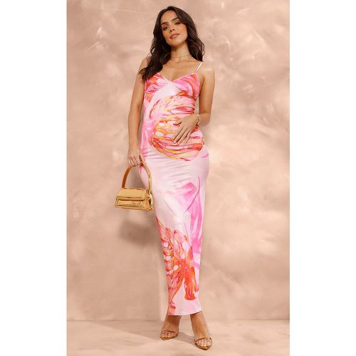 Maternité Robe de grossesse longue moulante imprimé fleuri - PrettyLittleThing - Modalova