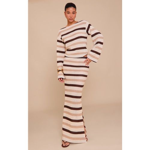 Jupe longue rayée à taille mi-haute | Taille 44 - PrettyLittleThing - Modalova