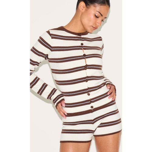 Petite Mini short en maille tricot à rayures - PrettyLittleThing - Modalova