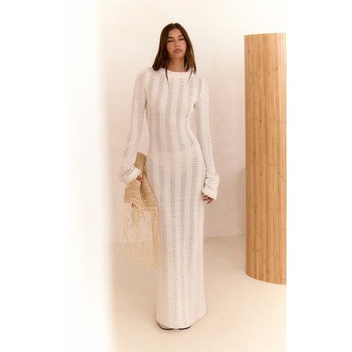 Robe longue texturée à bordures élimées - PrettyLittleThing - Modalova