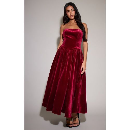 Robe bustier longue en velours | Taille 38 - PrettyLittleThing - Modalova