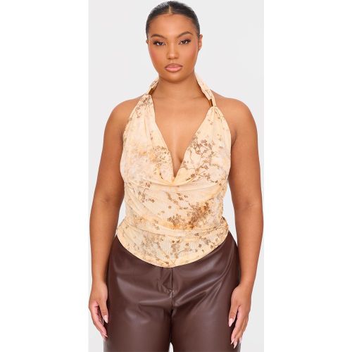 Plus Top dévoré à col bénitier - PrettyLittleThing - Modalova
