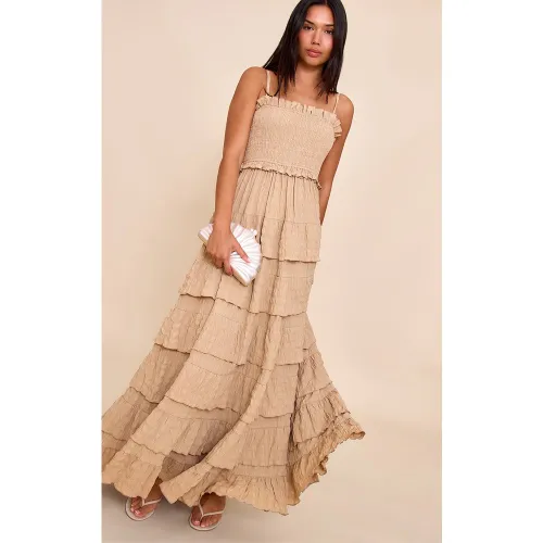 Robe longue texturée transparente à étages - PrettyLittleThing - Modalova