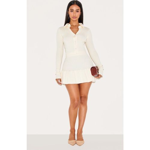 Petite Mini-jupe en maille tricot plissée | Taille Large - PrettyLittleThing - Modalova