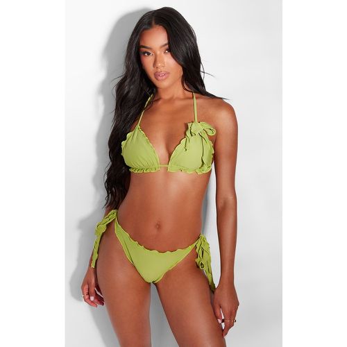 Haut de maillot de bain triangle à détail noeud et dentelle - PrettyLittleThing - Modalova