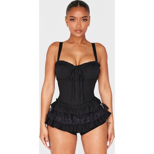 Shape Combishort short-culotte bouffant de tailleur style corset à volants - PrettyLittleThing - Modalova