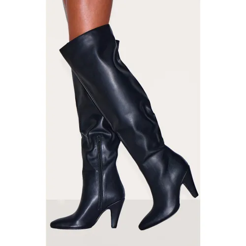 Cuissardes pointues en PU à talon - PrettyLittleThing - Modalova