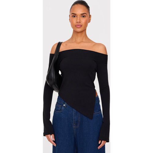 Top doux deluxe à col bardot replié asymétrique - PrettyLittleThing - Modalova