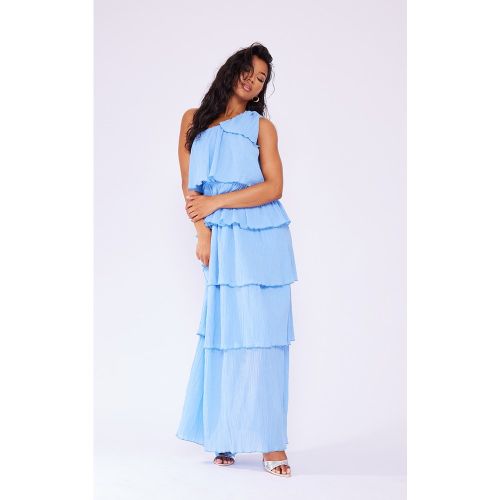 Robe longue crêpée asymétrique superposée - PrettyLittleThing - Modalova