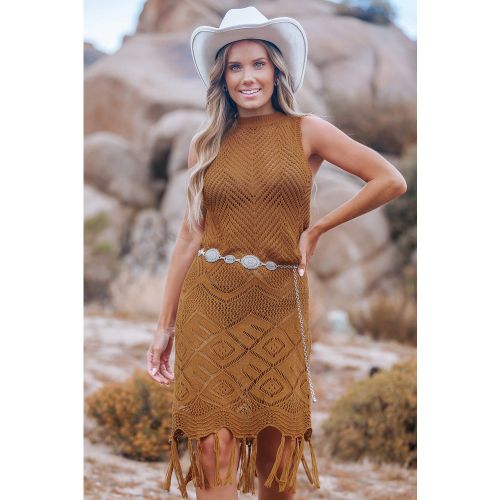 Robe cover up en pur coton sans manches en crochet - CUPSHE - Modalova